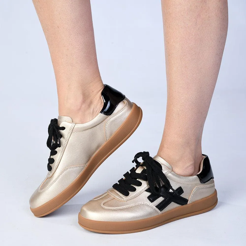 Active Lifestyle Julz Lumi Leather Sneaker - Gold