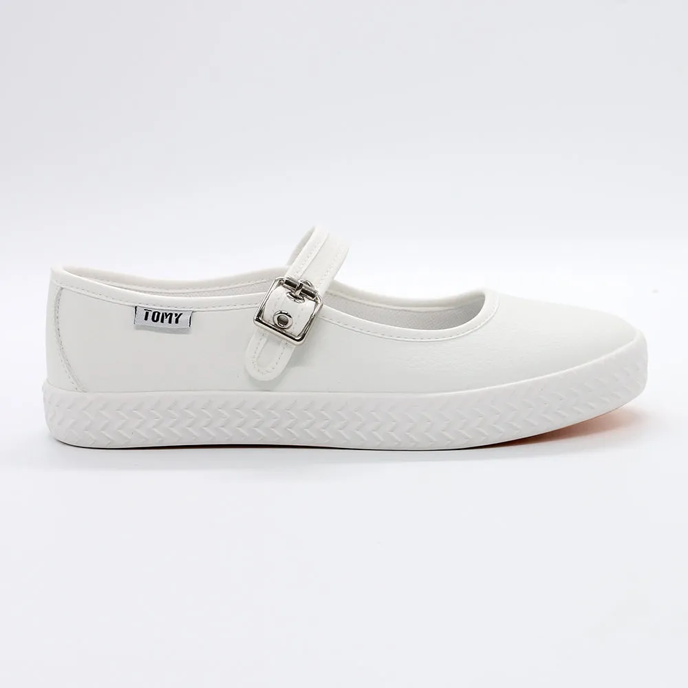 Flexible Arch Support Tomy Coco Mary Jane Sneaker - White