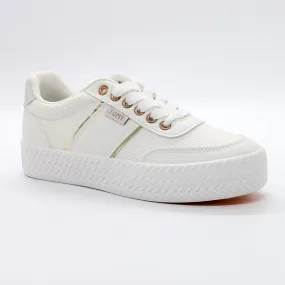 Flexible Rubber Sole Tomy Danielle Lace Up Sneaker - White