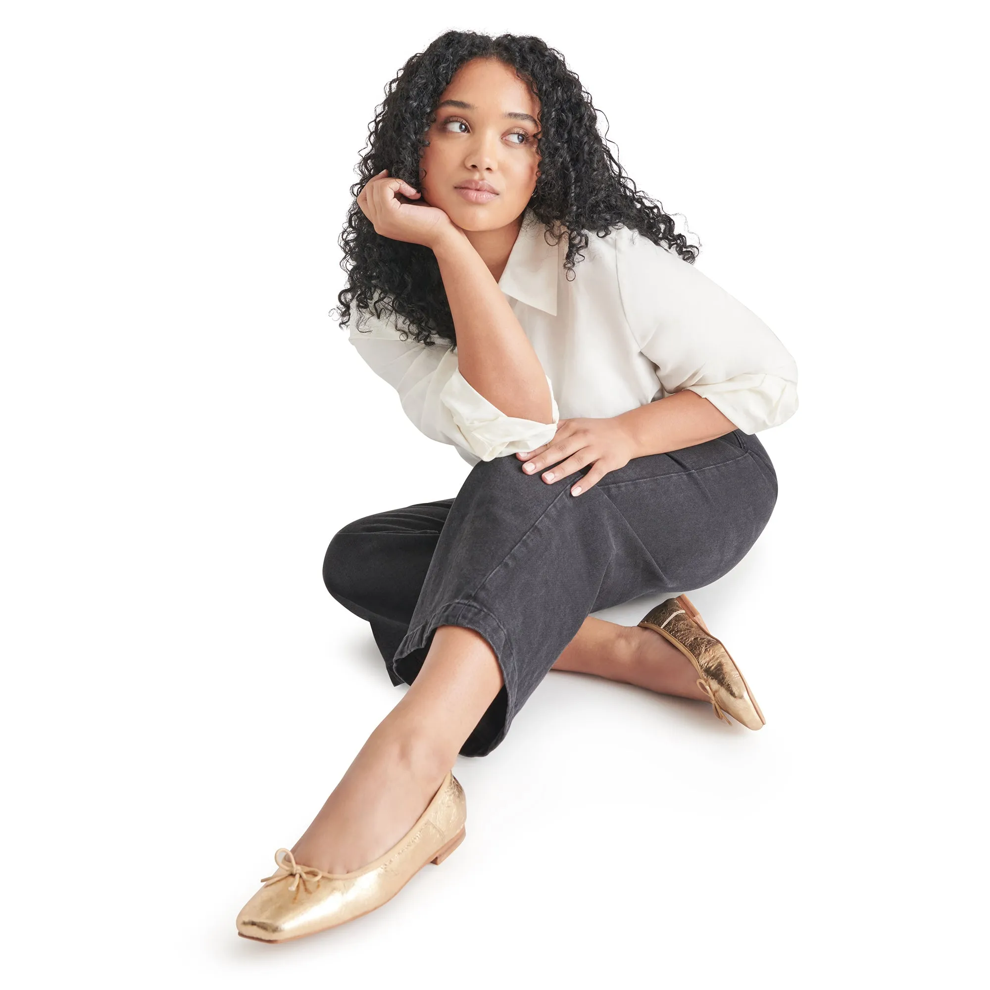 Sporty Fashionable Anisa Flat - Gold