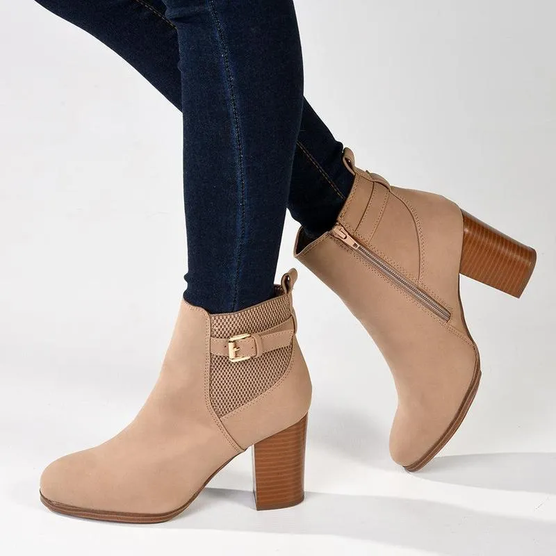 Madison Johnda Ankle Gusset Boot - Nude Compression Molded Sole
