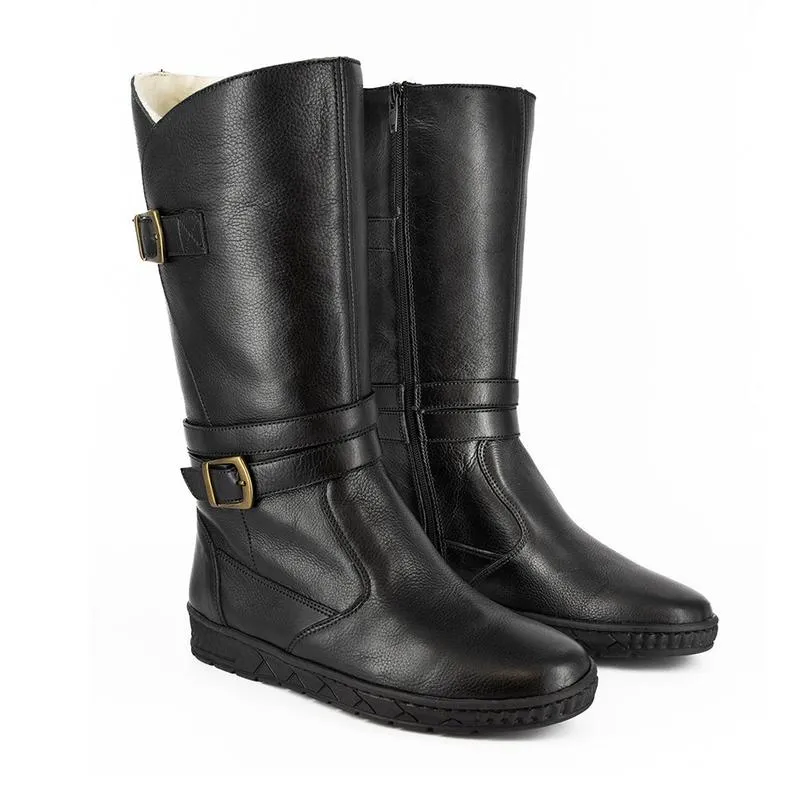 Insulated Cold Weather Commuter Slip Resistant Remote Hiking Tsonga Shakawe Military Leather Boot - Black