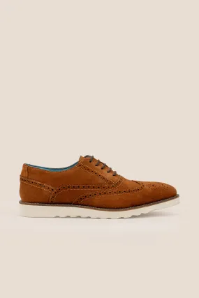 Relaxed Formal Sharp Shoes Tyler Tobacco Suede