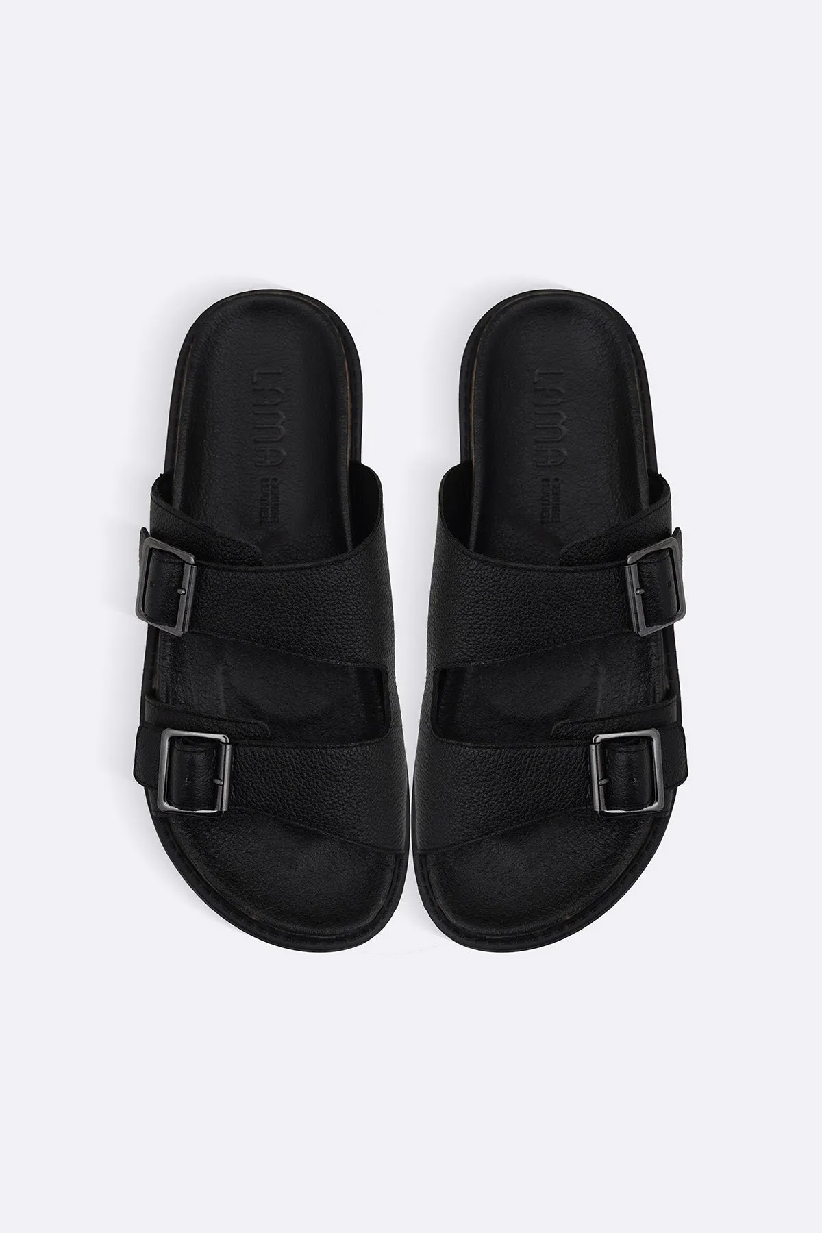 principal Sweat Wicking Technology DOUBLE STRAP LEATHER SLIDES