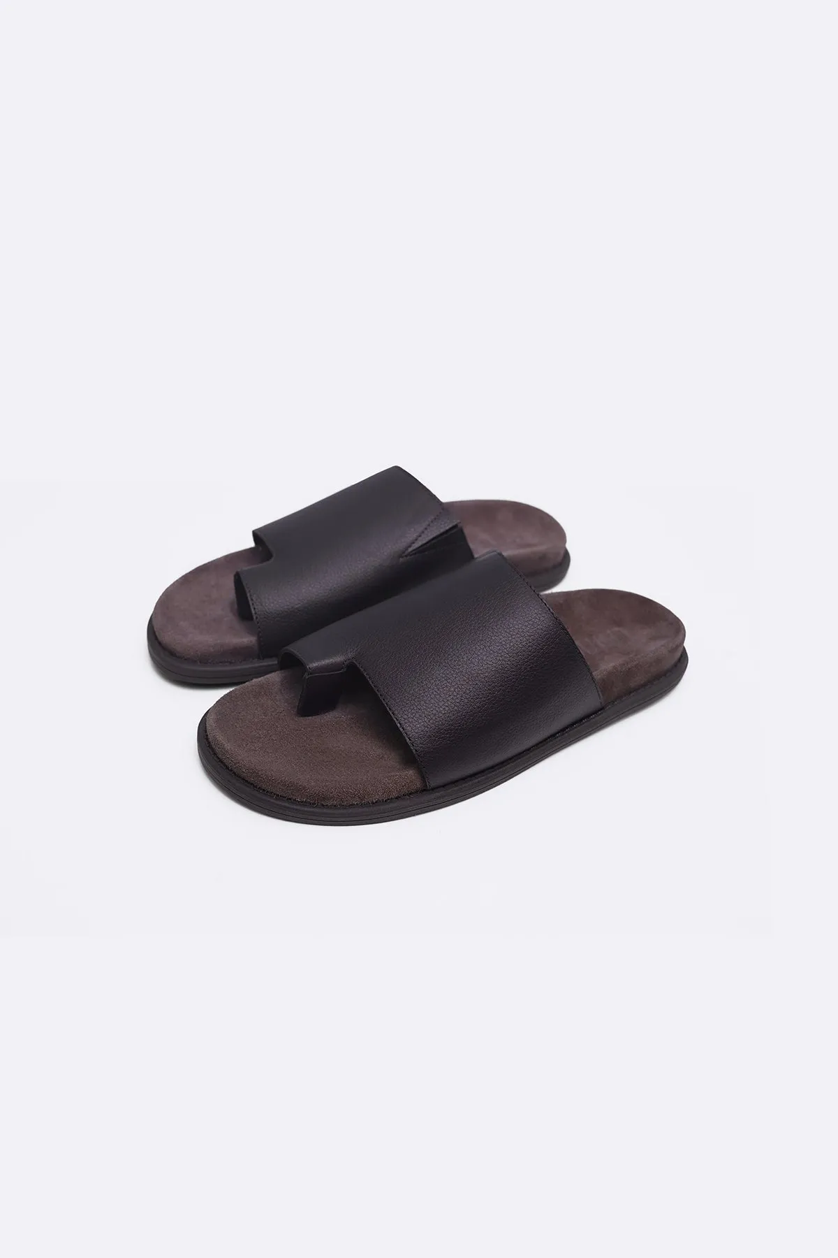 buckle Ventilation Perforations TOE LOOP LEATHER SLIDES
