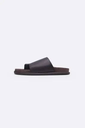 Optimal ease Casual Style TOE LOOP LEATHER SLIDES