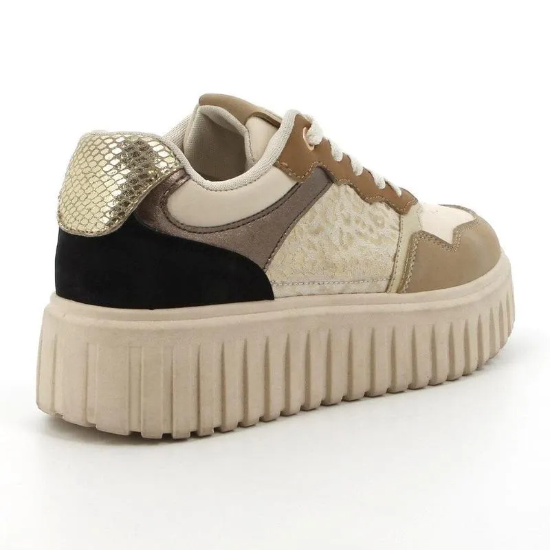 Pierre Cardin Bijoux 3 Chunky Sneaker - Beige Eco Friendly Production Collared Ankle Padding
