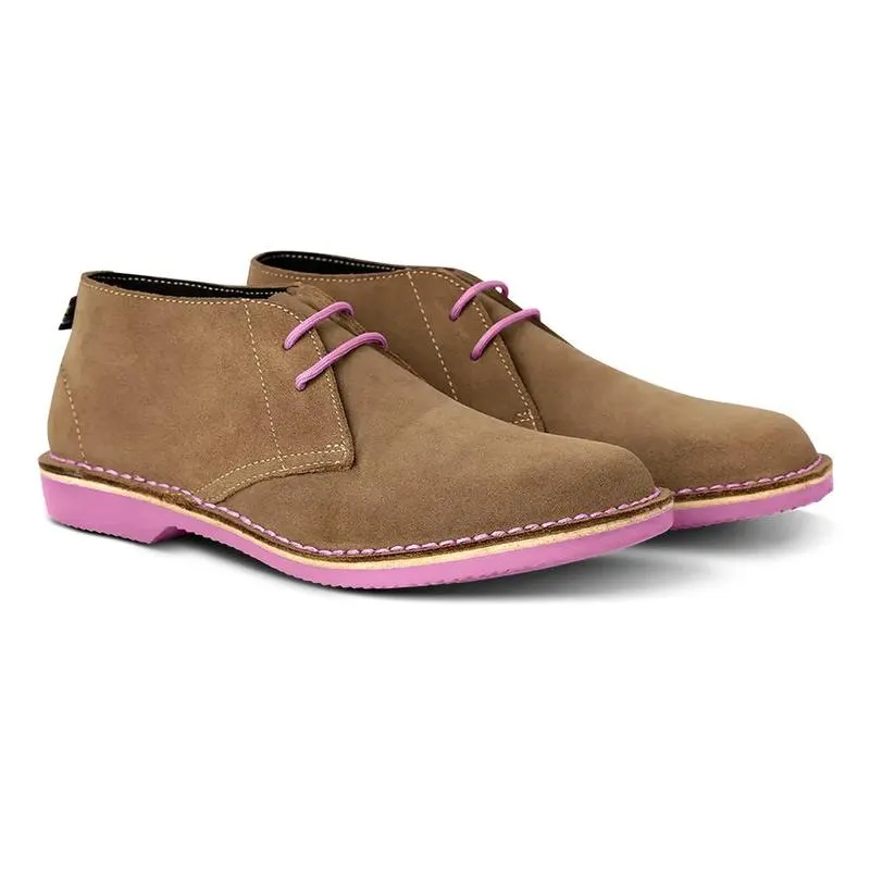 Veldskoen Leather Traditional Heritage Uhambo - Pink Sole Protective Finish Snowy Path Farm Ready