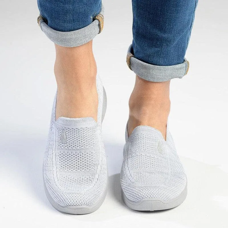 Soft Style By Hush Puppies Rimba Melange Knit Loafer - Grey Stylish Support Stitch Down Construction