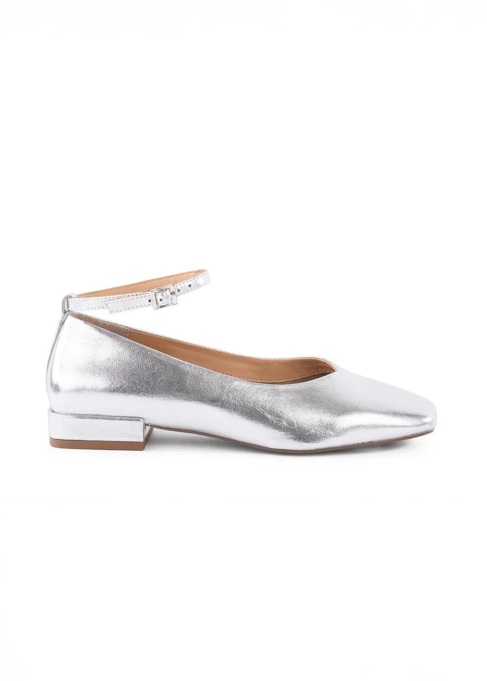 Sleek cushioning work - appropriate Pumpkin Flat - Silver