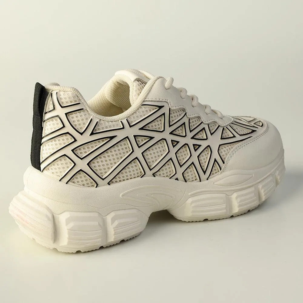 Madison Webster Chunky Sneaker  - Off White Walk Time retro look