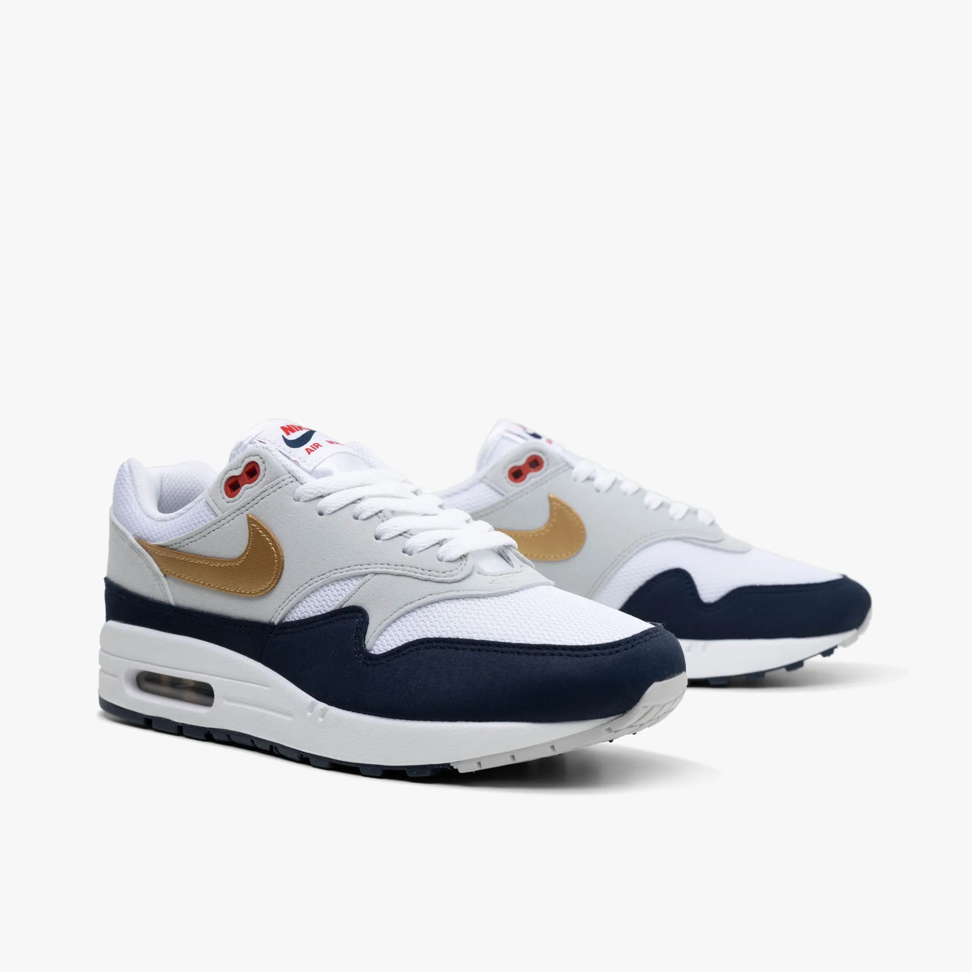 Nike Air Max 1 Obsidian / Metallic Gold - White Neutral Stance Lightweight Canvas