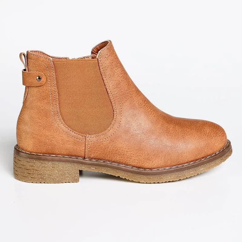 Soft Style by Hush Puppies Aali Ankle Boot - Caramel Cushioned Step Winter Walker Outdoor Explore