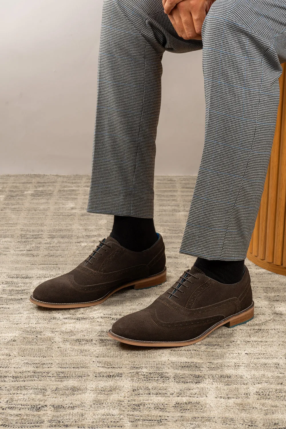 Winston Brown Suede Day To Embassy Event