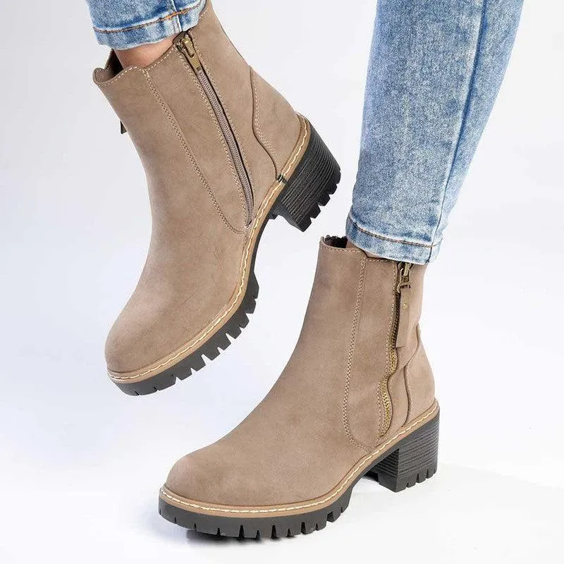Roll Bar Stabilizer Madison Florence Suede Side Zip Boot - Taupe