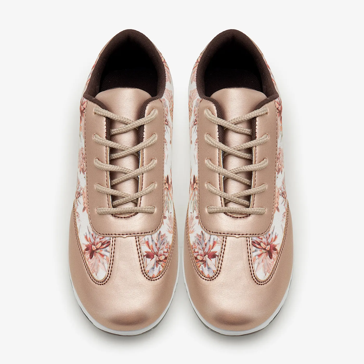 Women??s Metallic Effect Sneakers Maximum arch Foam Backing