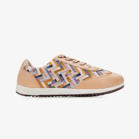 Textured Grip Pattern Women??s Multicolored Panel Sneakers