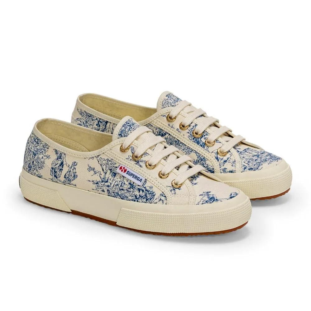 Superga Toile De Jouy 275 Sneaker - Beige Nat/Blue Navy Dynamic Arch Cushion