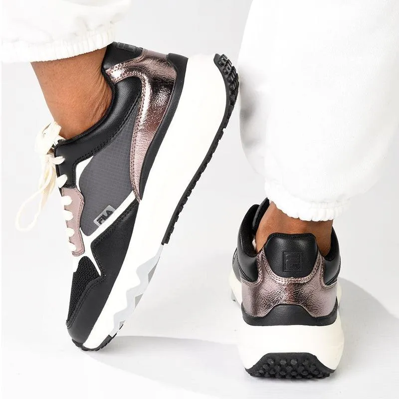 Cushioned traction Supportive Choice FILA Dulce Sneaker - Black / Gunmetal